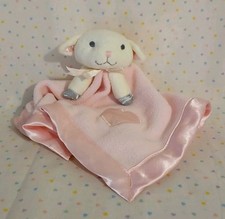 Vintage 2002 Cuddlesomes White Lamb Sheep Pink Satin Heart Baby Lovey Plush 13"