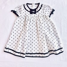 Goodlad Vintage Preppy Nautical Polka Dot Bow Sailor Dress Size 24 Months