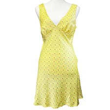 Frankies Bikinis Pink Floral Mini Dress Yellow Cottagecore S