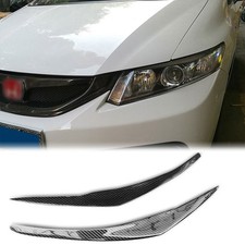 Carbon Fiber Eyelids Eyebrows Lids Headlight Trim Covers For Honda Civic 9th