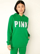 New Victoria s Secret Pink Everyday Lounge Hoodie Oversized Green Small Pullover