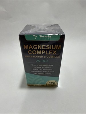 Totaria Magnesium Complex 25 in 1 Methylated B Complex  120 Capsules A11