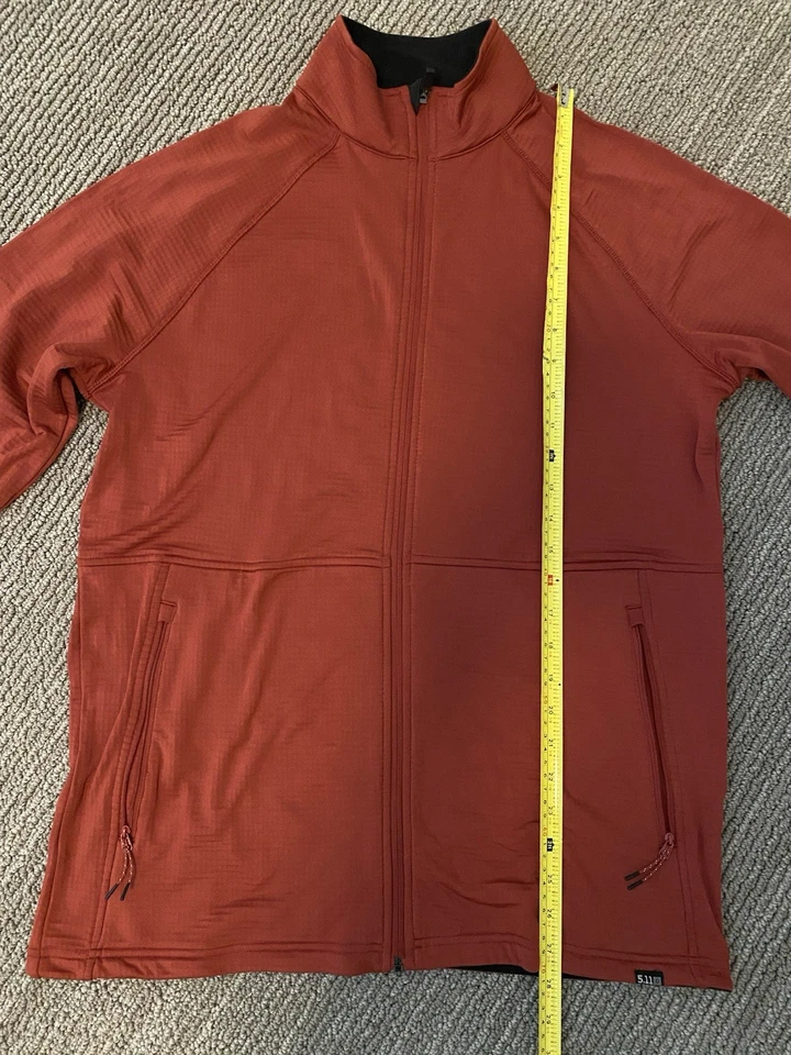 Suéter Stratos masculino tático 5.11 zíper completo vermelho leve tamanho médio M - Imagem 3 de 4