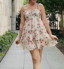 Wild Fable Chiffon Tiered Ruffle Mini Dress Size XS