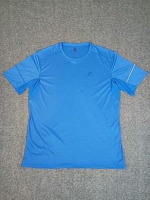 Salomon Agile SS Tee M Shirt XXL Blue Running Trail Short Sleeve NWT