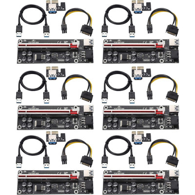 Grafikkartenadapter PCI-E 1x zu 16x Verlängerungskabel USB 3.0 6 Stück Mining