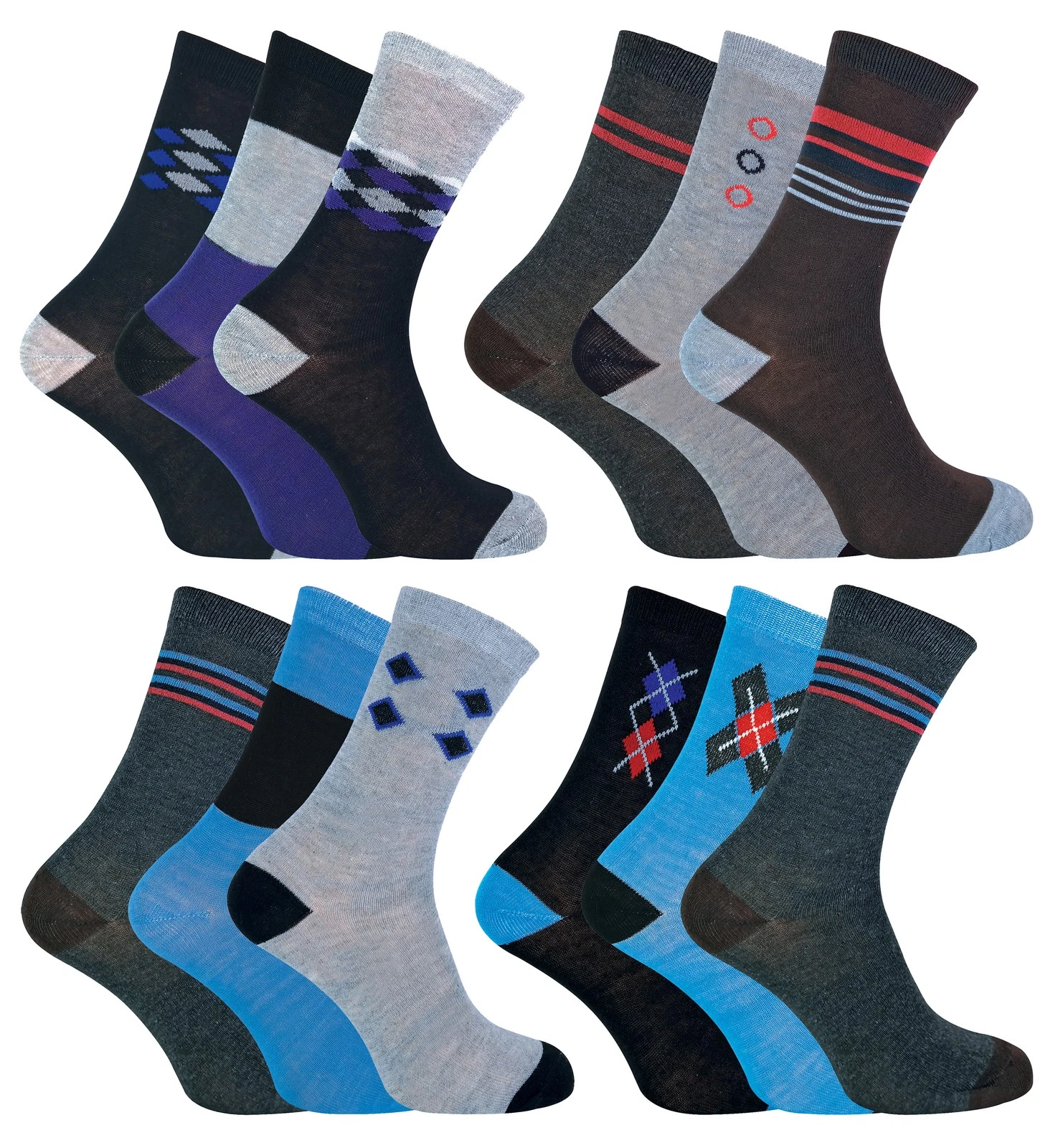 Mens Gift Box Socks | Soxinnabox | 6 Multi Pack Cotton Socks