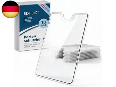 BE-HOLD 10 Stück transparente Scheckkartenhüllen (91 x 59 mm)   Robuste Har