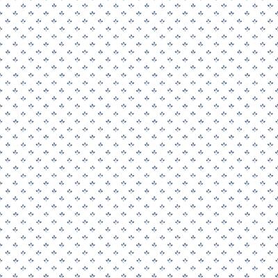 Essener Tapete Just Kitchens G45462 kleine Blümchen weiß blau Vlies Vinyl