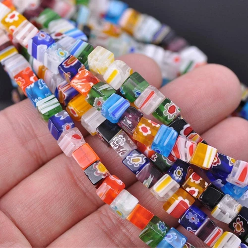 Millefiori Lampwork Glass Loose Spacer Beads Charms Findings Random Mixed Colors - Picture 49 of 73