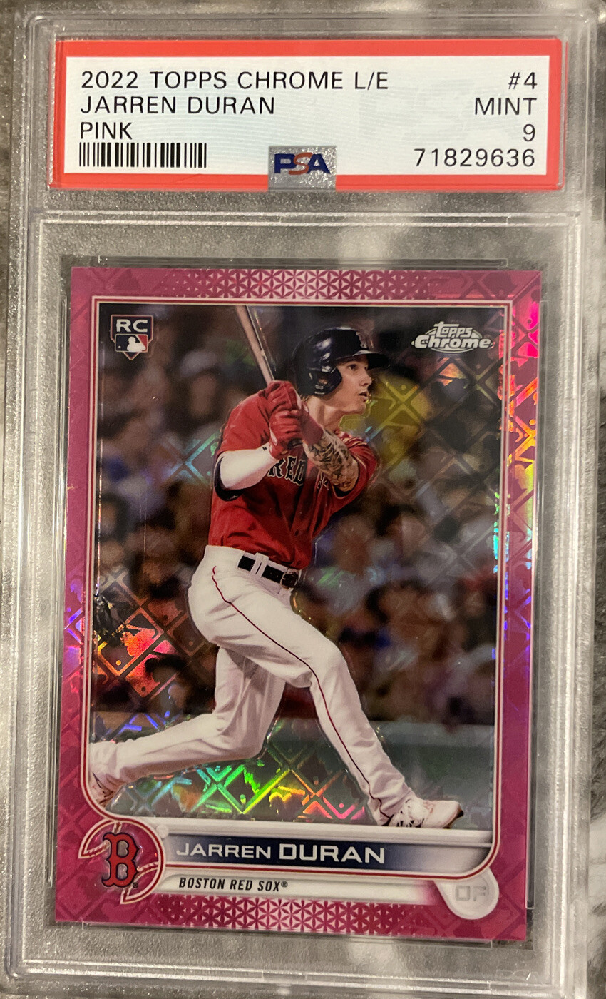 2022 Topps Chrome Logofractor Jarren Duran RC Pink /199 PSA 9 Pop 5 None Higher