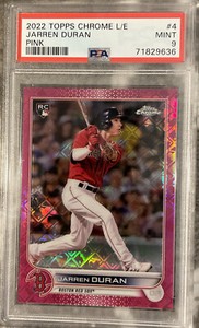 2022 Topps Chrome Logofractor Jarren Duran RC Pink /199 PSA 9 Pop 5 None Higher