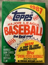 1987 Topps Baseball Card Wax Pack Tim Burke Expos Pitcher Showing On Top Front