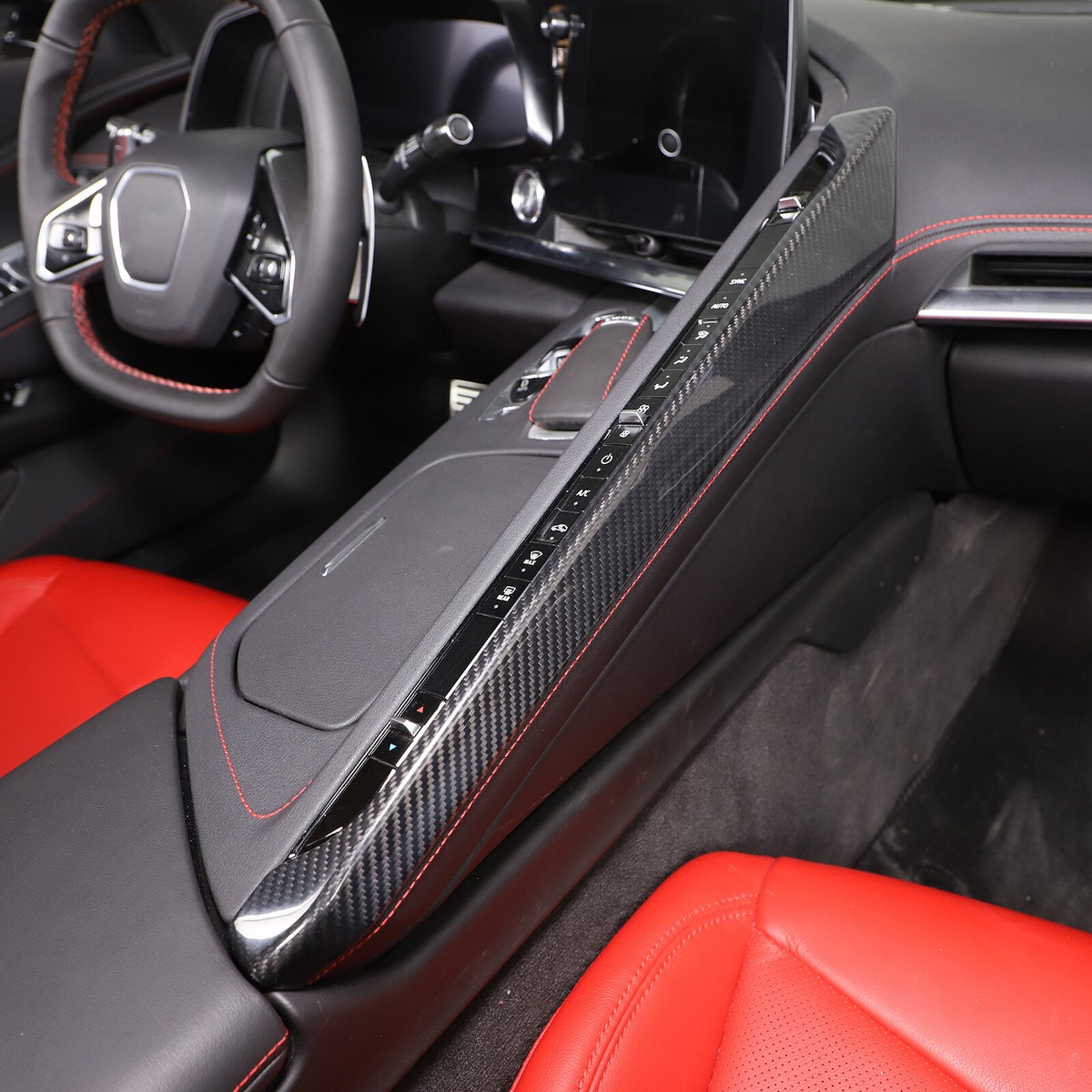 Carbon Center Console Passenger Side Trim Panel For Corvette C8