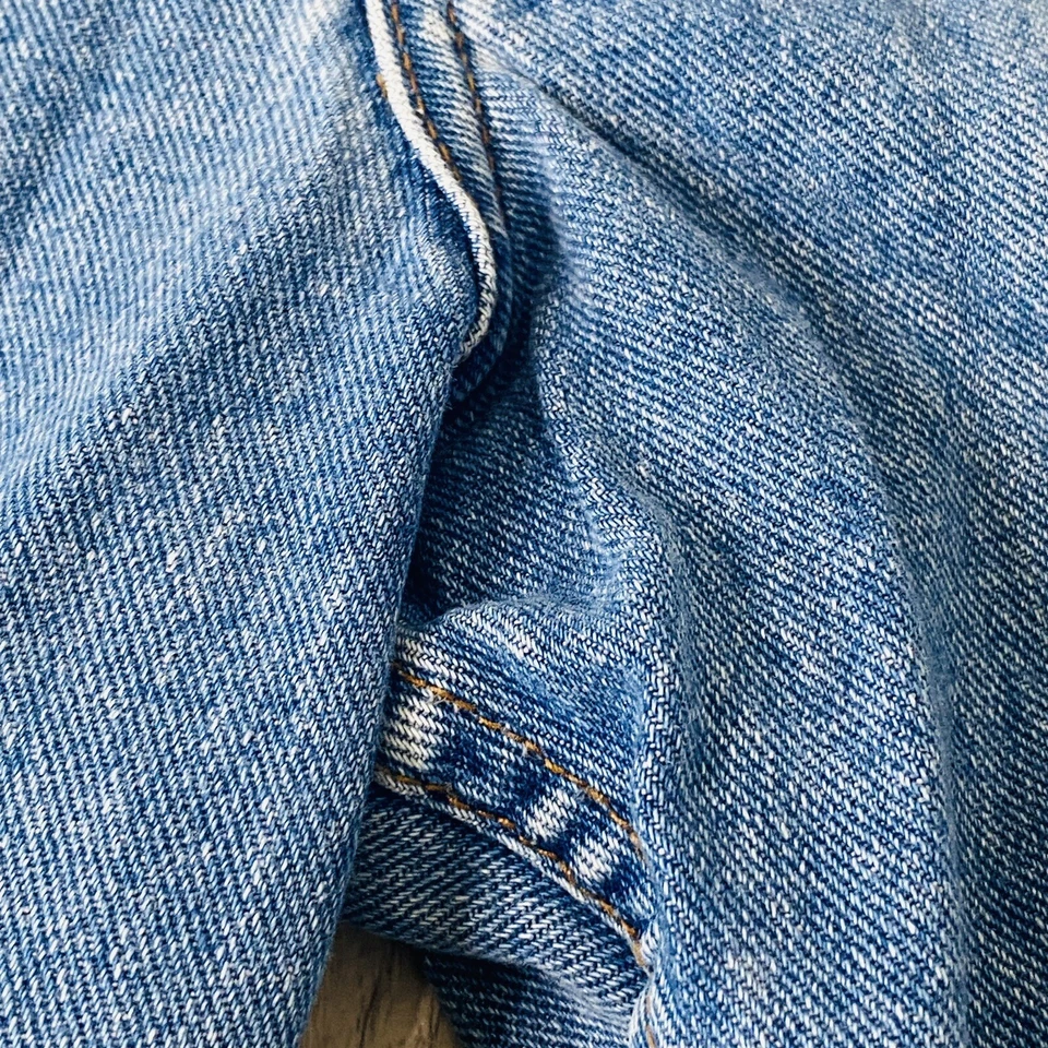 Pantalones Cortos LEI De Colección Para Mujer Azul Denim Tiro Alto Lavado Medio Talla 13 Y2K Foto 3 de 4