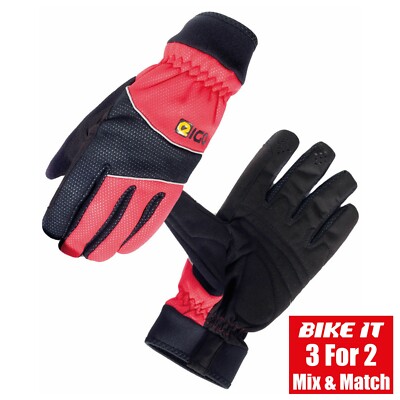 WINDDICHTE FAHRRADHANDSCHUHE WINTER MTB HANDSCHUHE EIGO WINDSTER HANDSCHUHE ROT SCHWARZ