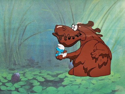 Hanna Barbera Vintage Original 1980er TV SCHLÜMPFE Animation Kunstproduktion Cel #27