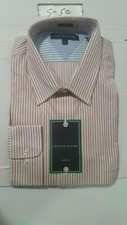 Tommy Hilfiger Mens Button Up Shirt XL 17 34/35 Striped Slim Fit Long Sleeve