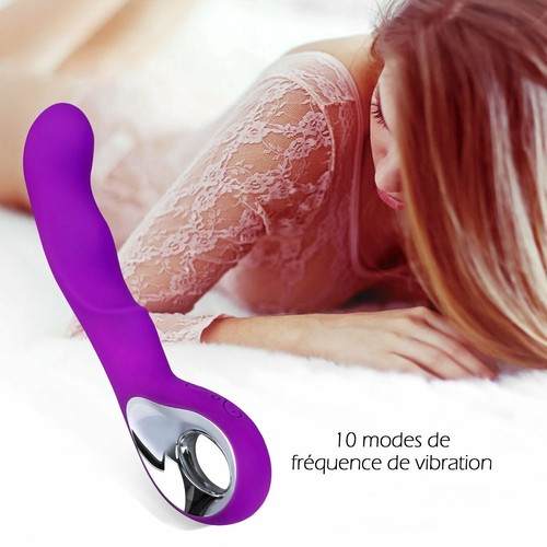 Vibromasseur luxe silicone doux 10 vitesses étanche puissant rechargeable USB  - Picture 5 of 6
