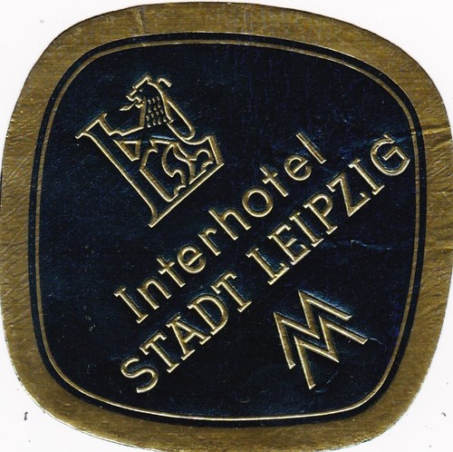 germany leipzig interhotel stadt leipzig vintage luggage label