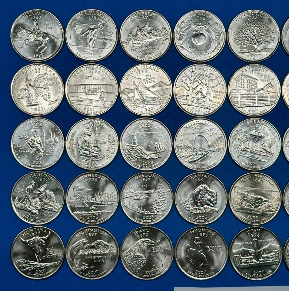 Complete State Quarter Set of 50 BRILLIANT UNCIRCULATED Coins ~ ALL DENVER MINT - Image 3 of 4