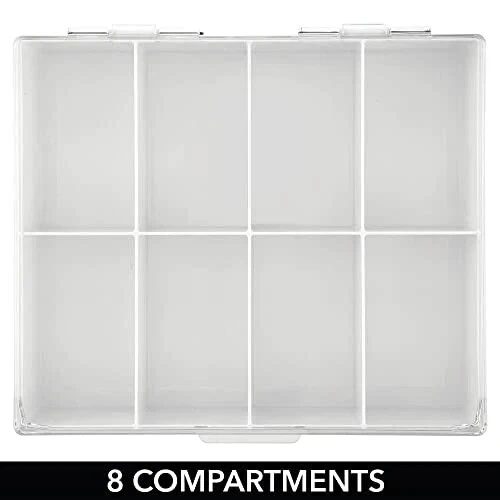 mDesign Kitchen Organiser Storage Box with Lid, 8 Compartments for Tea, Coffee.. - Image 2 of 4