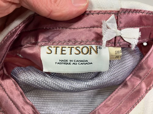 Vtg 80s 90s STETSON White CANADA-MADE CABBIE HAT Newsboy Golf Flat Cap Sz SMALL - Picture 8 of 9