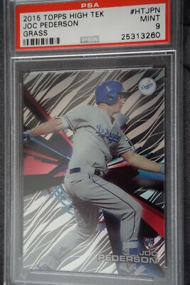 2015 TOPPS HIGH TEK JOC PEDERSON {GRASS} {9} MINT PSA