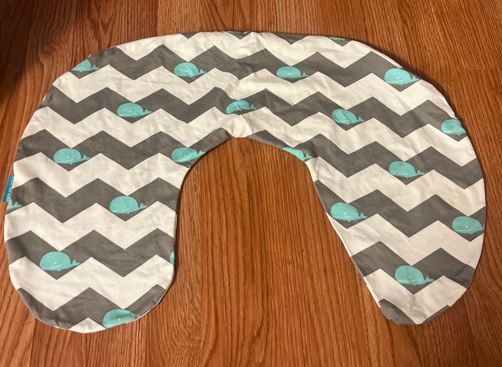 COSMOPLUS Nursing BOPPY PILLOW COVER HAPPY WHALE AND ANCHOR CHEVRON Gray Blue-image