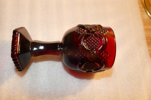 Vintage Ruby Red Glass Avon Cape Cod Wine Glass Goblets 4 1/2" 4.5" Set Of 5 - Picture 11 of 12