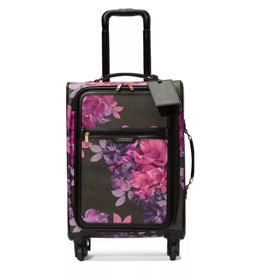 victorias secret carry on travel suitcase wheelie floral new 3 Pc Set Very  Rare