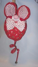 CHRISTMAS TREE ORNAMENT HANDMADE RED STUFFED FABRIC MOUSE MICE holiday DECOR 5"