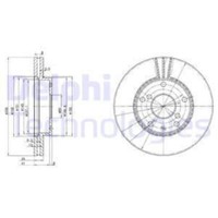 Delphi 2X Bremsscheibe Vorne Ø256 Mm BelüFtet Unbeschichtet FüR Daewoo Leganza