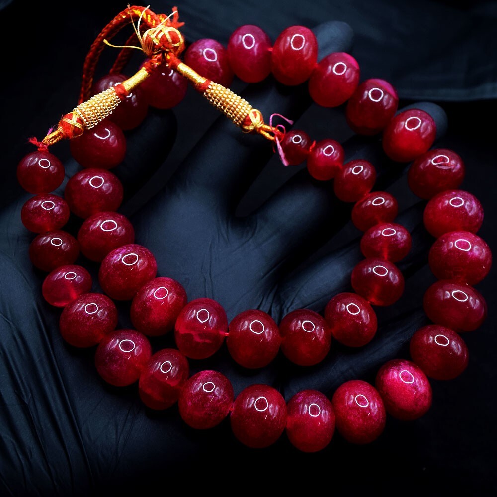 Awesome Massive Red Ruby Grade Cts Beaded Necklace Jewelry