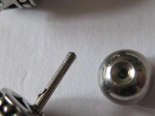 Krone Ohrstecker mit Hämatit und Strass Edelstahl mit Schraubkugel im Paar x815 - Bild 6 von 10