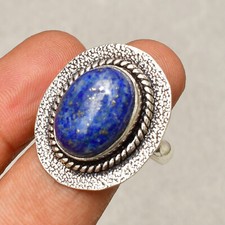 Lapis Lazulit Gemstone 925 Sterling Silver Handmade Silver Jewelry Ring 9