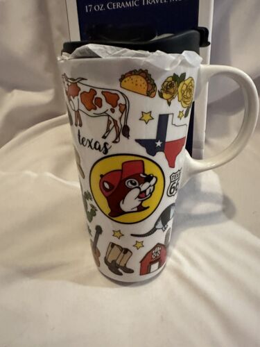 2024 Buc-ee’s Ceramic 17oz Texas Travel Mug Route 66 Bucees With Lid New In Box - Picture 6 of 10