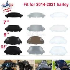 4.5" 7" 9" 10" Motorcycle Wave Windshield Windscreen For Harley Touring 2014-UP