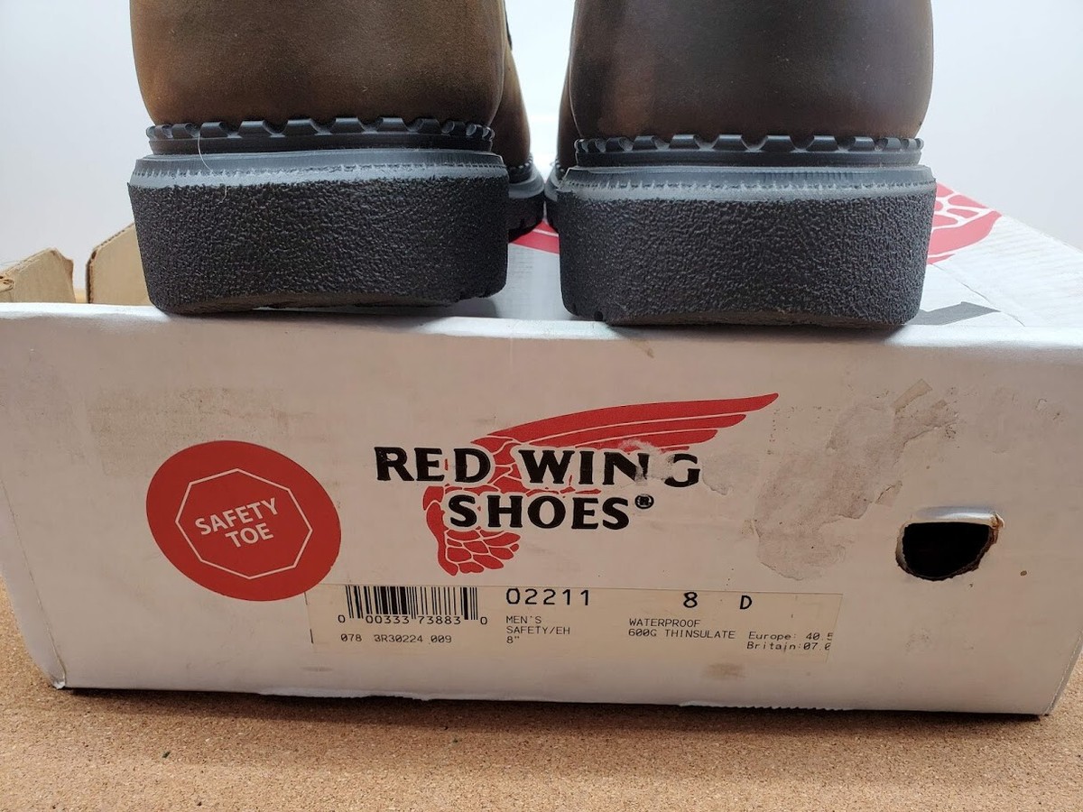 MENS RED WING 2211 BROWN LEATHER SAFETY 8