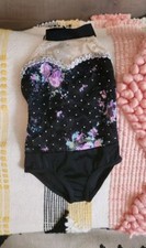 COSTUME GALLERY gymnastics leotard Child XSmall Dance SIZE 2T-3T Black Lace