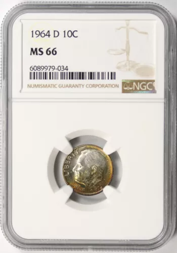 1964-D 10c Roosevelt Dime NGC MS66