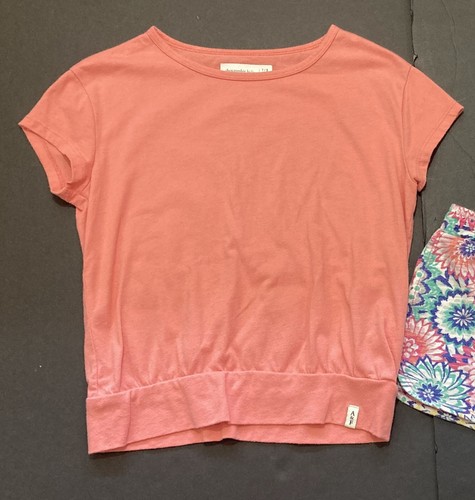Girl's Abercrombie & Gymboree Outfit Size 8 - Coral Top w/Printed Shorts - Picture 2 of 7
