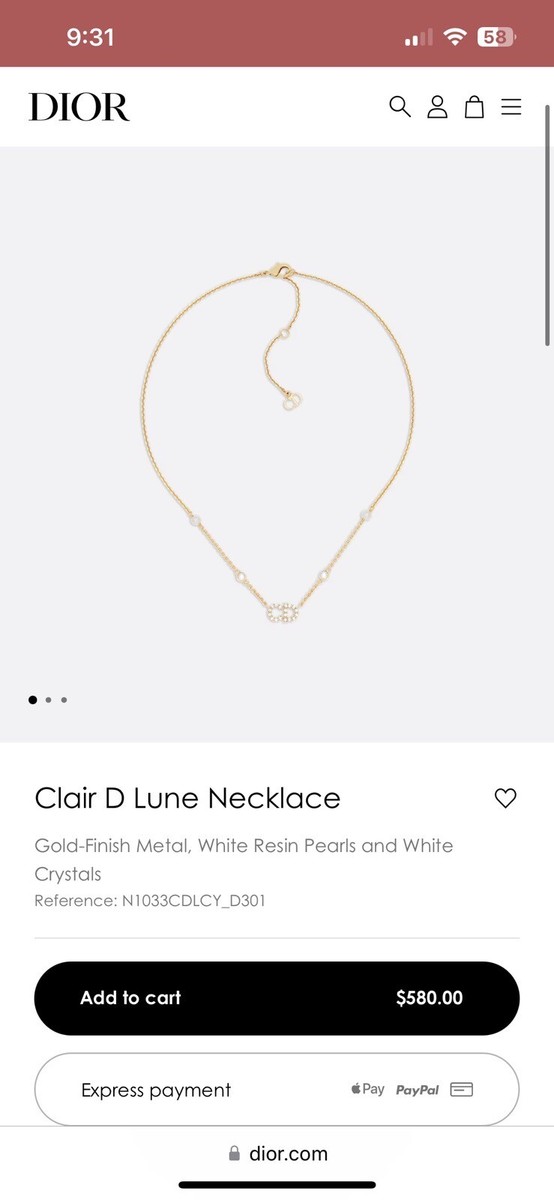 Christian Dior Clair D Lune Necklace | eBay