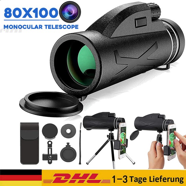 80x100 HD Monokular Teleskop Kamera Starscope Zoom Teleskop mit Handy Stativ Neu 80x100 HD Monokular Teleskop Kamera Starscope Zoom Teleskop mit Handy Stativ Neu
