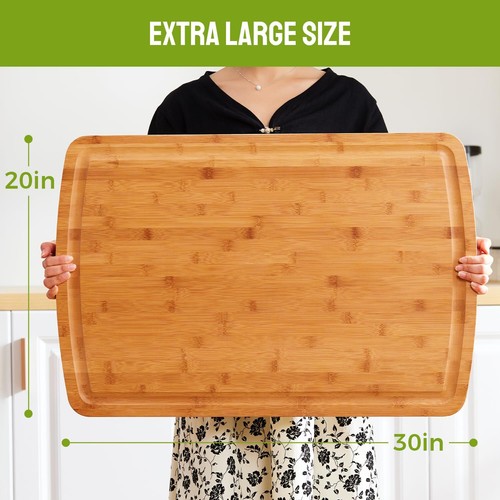30 X 20 Inch Extra Large Bamboo Cutting Boards 3xl Stove Top Cover Chopping Boar - Picture 2 of 7