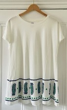 Anna Sui X Uniqlo Womens Ivory Paisley Print Tunic T-Shirt Top M UK 12 EU 40 NEW