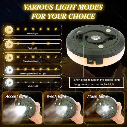 66FT/20M Retractable Camping String Lights Reel, Portable Stowable Strip Light w - Picture 2 of 6