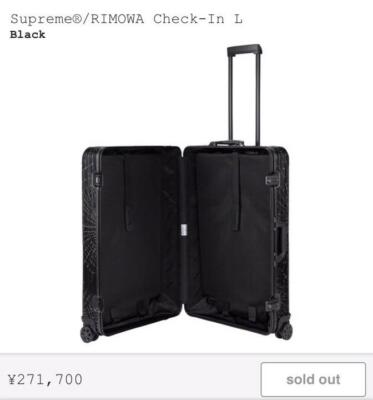Supreme×Rimowaコラボスーツケース　オリジナルチェックインL Supreme×RimowaコラボスーツケースオリジナルチェックインL