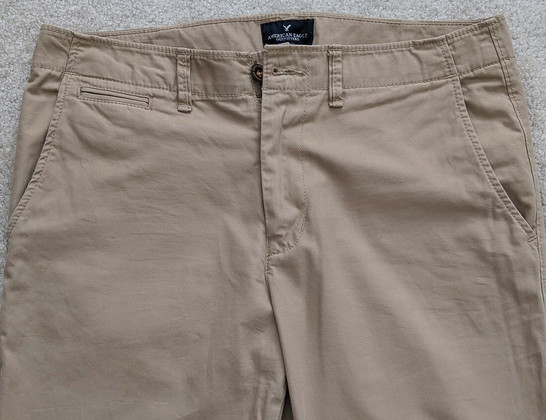 Men's American Eagle slim straight khaki pants 33W 32L Gem