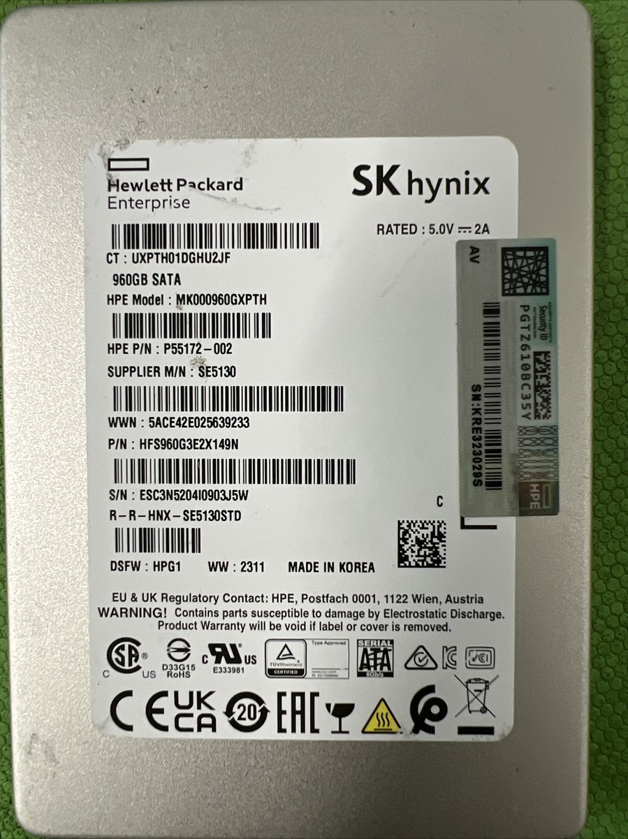 MK000960GWXFH HPE 960GB SATA 6G MU SFF SC SSD | eBay